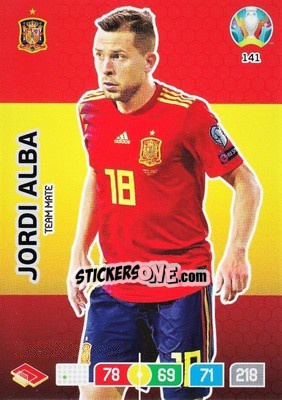 Sticker Jordi Alba - UEFA Euro 2020 Preview. Adrenalyn XL n. 141 - Panini