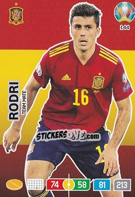 Sticker Rodri - UEFA Euro 2020 Preview. Adrenalyn XL n. 144 - Panini