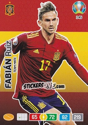 Sticker Fabián Ruiz - UEFA Euro 2020 Preview. Adrenalyn XL - Panini