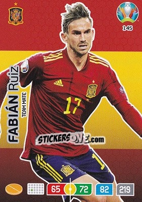 Sticker Fabián Ruiz - UEFA Euro 2020 Preview. Adrenalyn XL n. 145 - Panini
