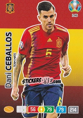 Sticker Dani Ceballos - UEFA Euro 2020 Preview. Adrenalyn XL n. 146 - Panini