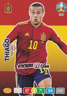 Sticker Thiago Alcántara - UEFA Euro 2020 Preview. Adrenalyn XL n. 149 - Panini