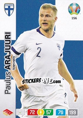 Sticker Paulus Arajuuri - UEFA Euro 2020 Preview. Adrenalyn XL n. 156 - Panini