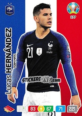 Sticker Lucas Hernández - UEFA Euro 2020 Preview. Adrenalyn XL n. 177 - Panini