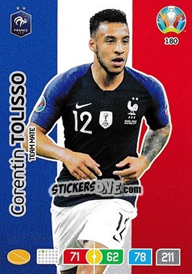 Sticker Corentin Tolisso - UEFA Euro 2020 Preview. Adrenalyn XL n. 180 - Panini