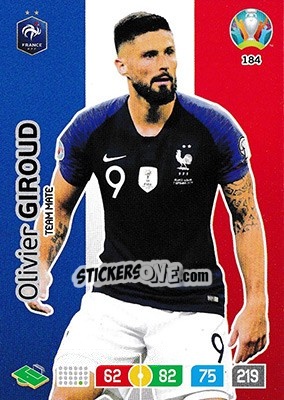 Sticker Olivier Giroud - UEFA Euro 2020 Preview. Adrenalyn XL - Panini