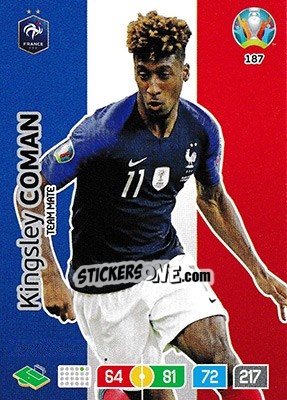 Sticker Kingsley Coman - UEFA Euro 2020 Preview. Adrenalyn XL n. 187 - Panini