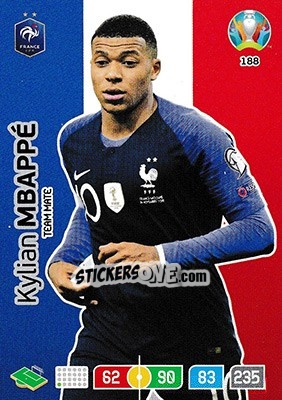 Sticker Kylian Mbappé - UEFA Euro 2020 Preview. Adrenalyn XL - Panini