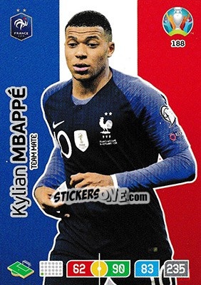 Sticker Kylian Mbappé - UEFA Euro 2020 Preview. Adrenalyn XL n. 188 - Panini