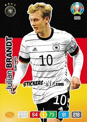 Sticker Julian Brandt - UEFA Euro 2020 Preview. Adrenalyn XL n. 202 - Panini