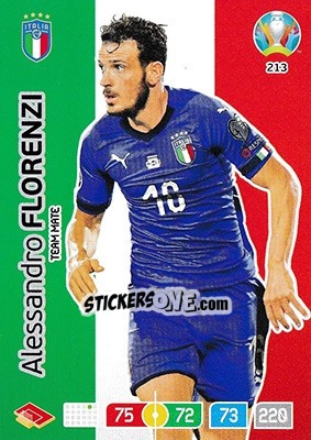 Figurina Alessandro Florenzi - UEFA Euro 2020 Preview. Adrenalyn XL - Panini