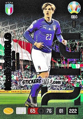 Sticker Nicolò Zaniolo - UEFA Euro 2020 Preview. Adrenalyn XL n. 214 - Panini
