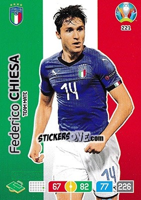 Sticker Federico Chiesa - UEFA Euro 2020 Preview. Adrenalyn XL - Panini