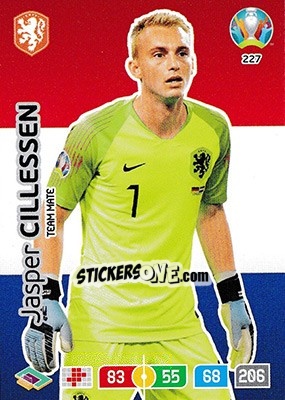 Sticker Jasper Cillessen - UEFA Euro 2020 Preview. Adrenalyn XL n. 227 - Panini