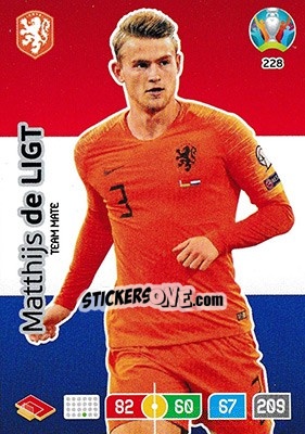 Sticker Matthijs de Ligt - UEFA Euro 2020 Preview. Adrenalyn XL n. 228 - Panini