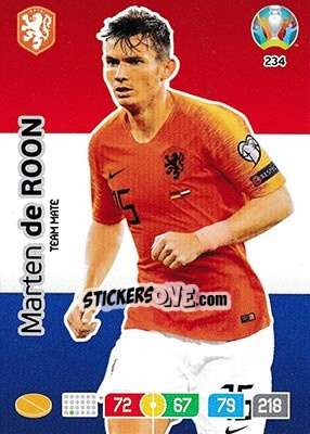 Sticker Marten de Roon - UEFA Euro 2020 Preview. Adrenalyn XL n. 234 - Panini