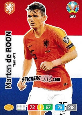 Figurina Marten de Roon - UEFA Euro 2020 Preview. Adrenalyn XL - Panini