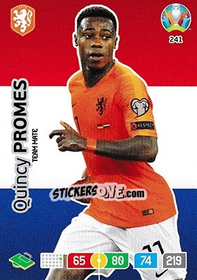 Sticker Quincy Promes - UEFA Euro 2020 Preview. Adrenalyn XL n. 241 - Panini