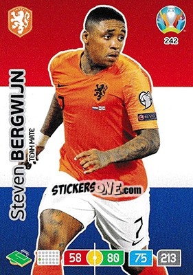 Sticker Steven Bergwijn - UEFA Euro 2020 Preview. Adrenalyn XL - Panini