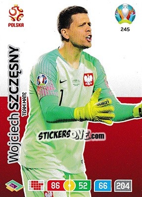 Sticker Wojciech Szczęsny - UEFA Euro 2020 Preview. Adrenalyn XL n. 245 - Panini