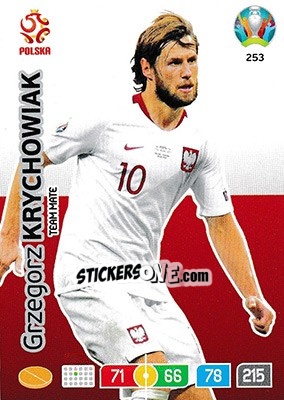 Sticker Grzegorz Krychowiak - UEFA Euro 2020 Preview. Adrenalyn XL n. 253 - Panini