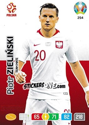 Sticker Piotr Zieliński - UEFA Euro 2020 Preview. Adrenalyn XL n. 254 - Panini