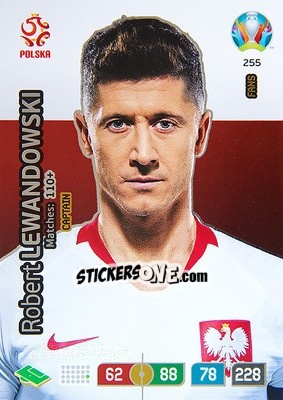 Figurina Robert Lewandowski - UEFA Euro 2020 Preview. Adrenalyn XL - Panini