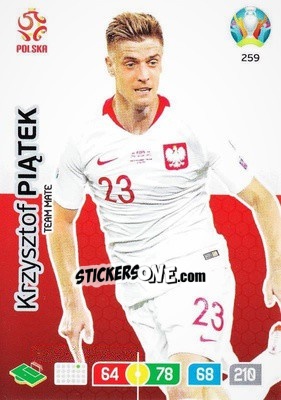 Sticker Krzysztof Piątek - UEFA Euro 2020 Preview. Adrenalyn XL - Panini