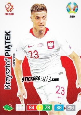 Sticker Krzysztof Piątek - UEFA Euro 2020 Preview. Adrenalyn XL n. 259 - Panini