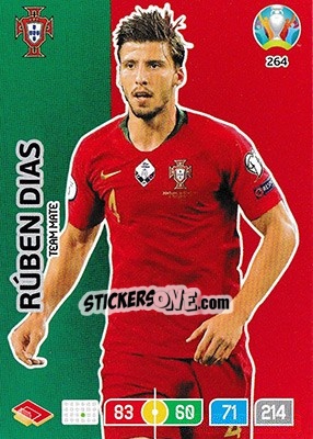 Sticker Rúben Dias - UEFA Euro 2020 Preview. Adrenalyn XL n. 264 - Panini