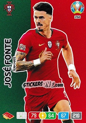 Sticker José Fonte - UEFA Euro 2020 Preview. Adrenalyn XL n. 266 - Panini