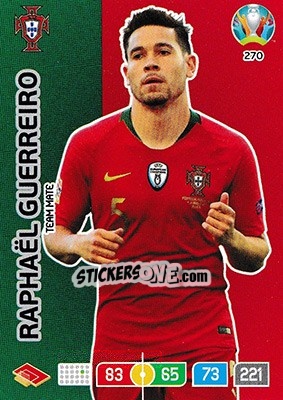 Sticker Raphaël Guerreiro - UEFA Euro 2020 Preview. Adrenalyn XL n. 270 - Panini