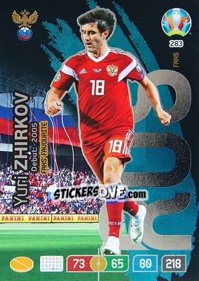 Cromo Yuri Zhirkov - UEFA Euro 2020 Preview. Adrenalyn XL - Panini