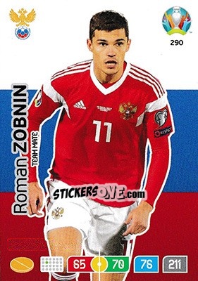 Cromo Roman Zobnin - UEFA Euro 2020 Preview. Adrenalyn XL - Panini