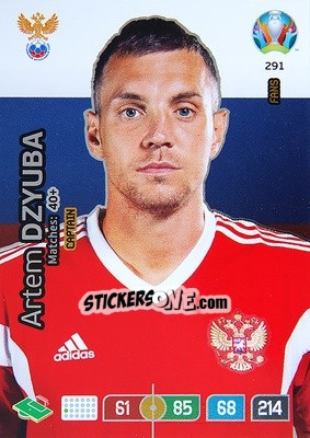 Sticker Artem Dzyuba - UEFA Euro 2020 Preview. Adrenalyn XL n. 291 - Panini