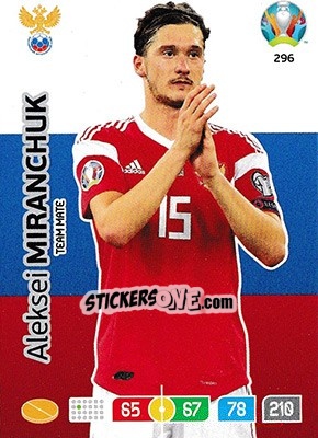 Sticker Aleksei Miranchuk - UEFA Euro 2020 Preview. Adrenalyn XL n. 296 - Panini