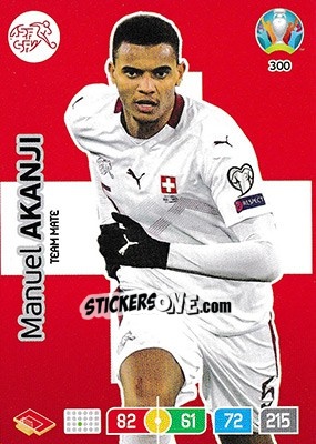 Sticker Manuel Akanji - UEFA Euro 2020 Preview. Adrenalyn XL n. 300 - Panini