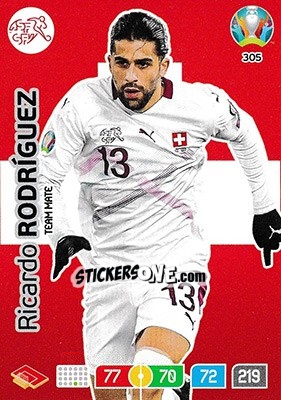 Sticker Ricardo Rodríguez - UEFA Euro 2020 Preview. Adrenalyn XL n. 305 - Panini