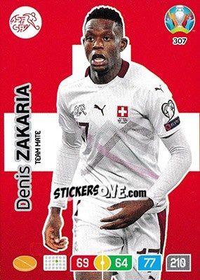 Sticker Denis Zakaria - UEFA Euro 2020 Preview. Adrenalyn XL n. 307 - Panini