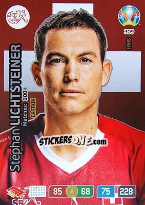 Sticker Stephan Lichtsteiner - UEFA Euro 2020 Preview. Adrenalyn XL n. 309 - Panini