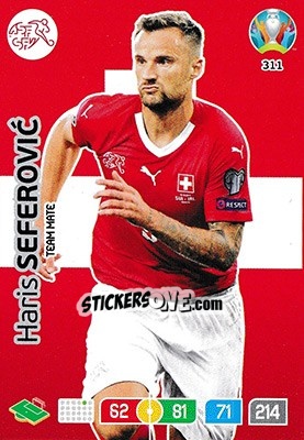 Sticker Haris Seferovic - UEFA Euro 2020 Preview. Adrenalyn XL n. 311 - Panini