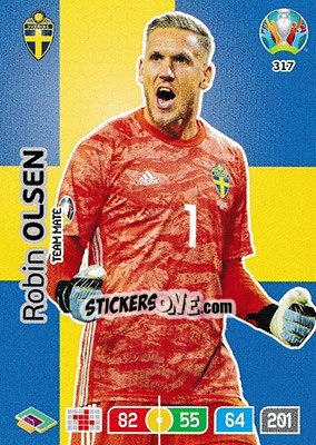 Sticker Robin Olsen - UEFA Euro 2020 Preview. Adrenalyn XL n. 317 - Panini