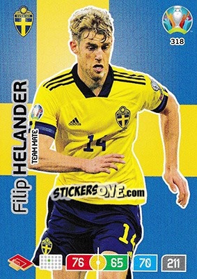 Sticker Filip Helander - UEFA Euro 2020 Preview. Adrenalyn XL n. 318 - Panini