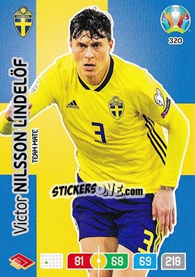 Sticker Victor Nilsson Lindelöf - UEFA Euro 2020 Preview. Adrenalyn XL n. 320 - Panini
