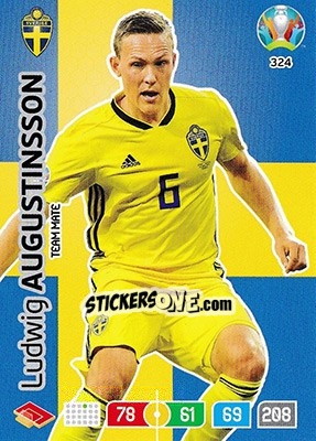 Sticker Ludwig Augustinsson - UEFA Euro 2020 Preview. Adrenalyn XL n. 324 - Panini