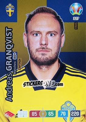 Sticker Andreas Granqvist - UEFA Euro 2020 Preview. Adrenalyn XL n. 327 - Panini