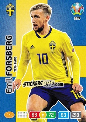 Sticker Emil Forsberg - UEFA Euro 2020 Preview. Adrenalyn XL n. 329 - Panini