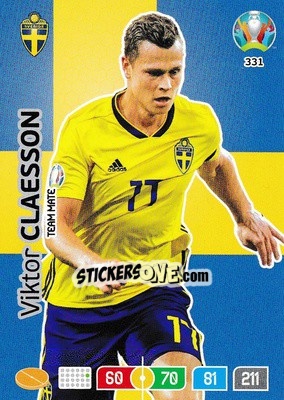 Sticker Viktor Claesson - UEFA Euro 2020 Preview. Adrenalyn XL n. 331 - Panini