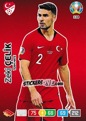 Sticker Zeki Çelik - UEFA Euro 2020 Preview. Adrenalyn XL n. 338 - Panini