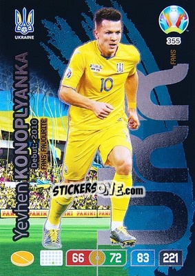 Sticker Yevhen Konoplyanka - UEFA Euro 2020 Preview. Adrenalyn XL n. 355 - Panini